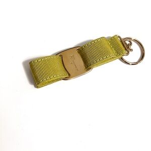 Salvatore Ferragamo Bow Keychain Yellow-Authentic